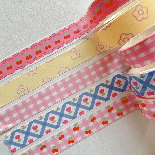 Cherry Gingham Washi Tape