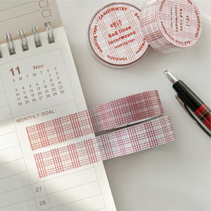 Red Lines Interwave Washi Tape