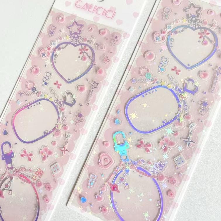 [Galicici] Pink holo stickers