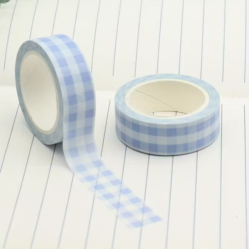 Blue Gingham Washi Tape