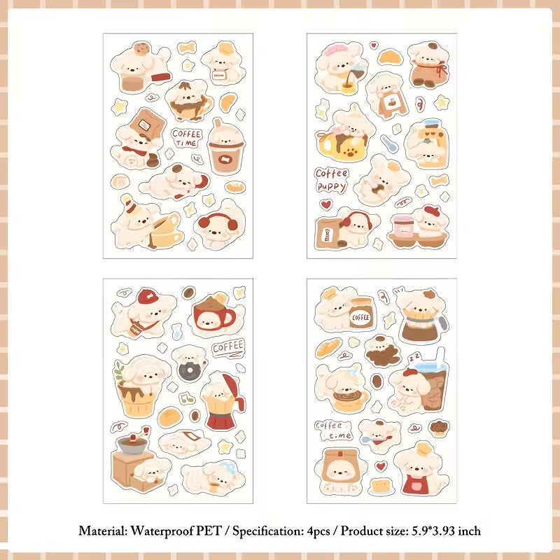 Puppy's Coffee Time Sticker