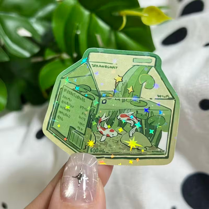 Fish Carton Vinyl Sticker