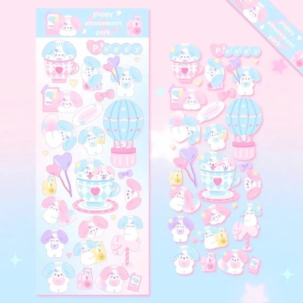 Puppy in Amusement Park Sticker