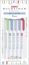 Zebra Mildliner Highlighter (Cool & Refined Colors)