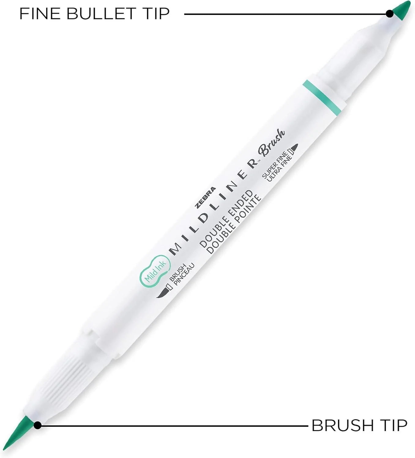 Zebra Mildliner Brush & Fine Tip (set of 10)