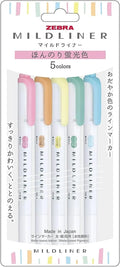 Zebra Mildliner Highlighter (Fluorescent Mild Colors)