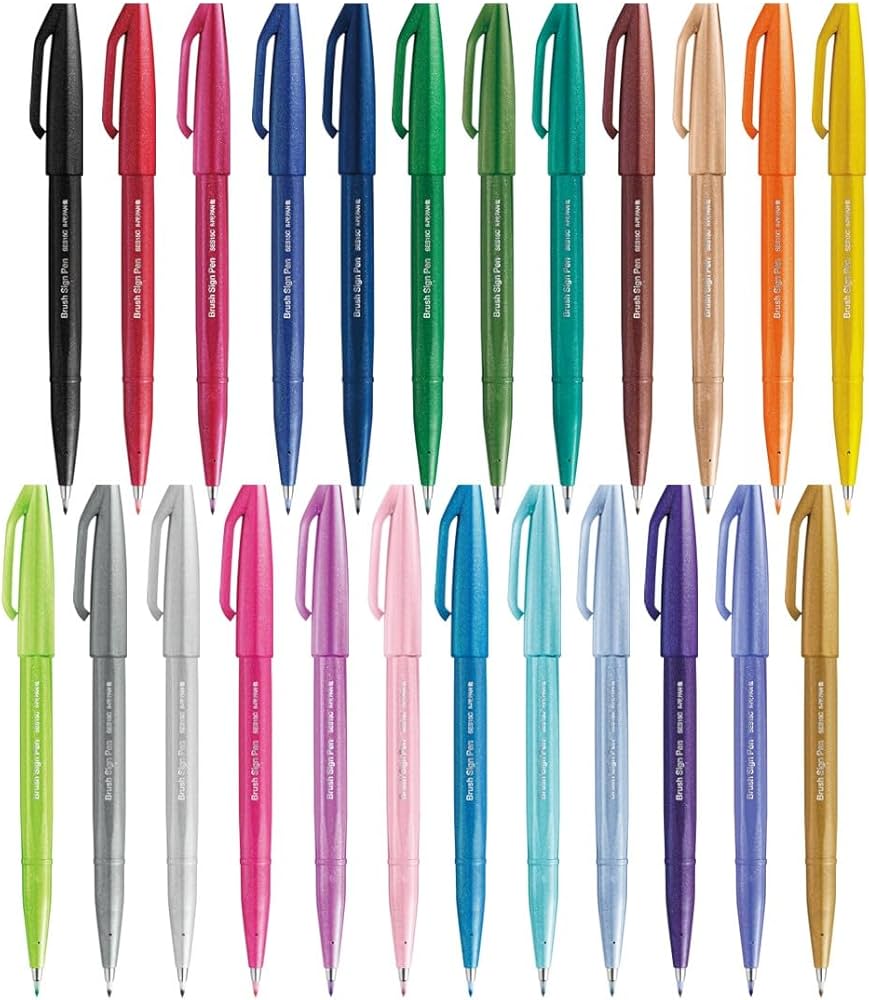 Pentel Brush Sign Pen Pastel Colors