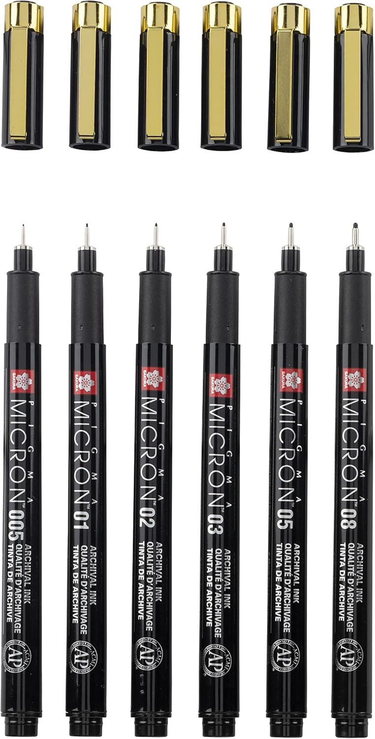 [SAKURA] Pigma Micron Fineliner Black & Gold Edition