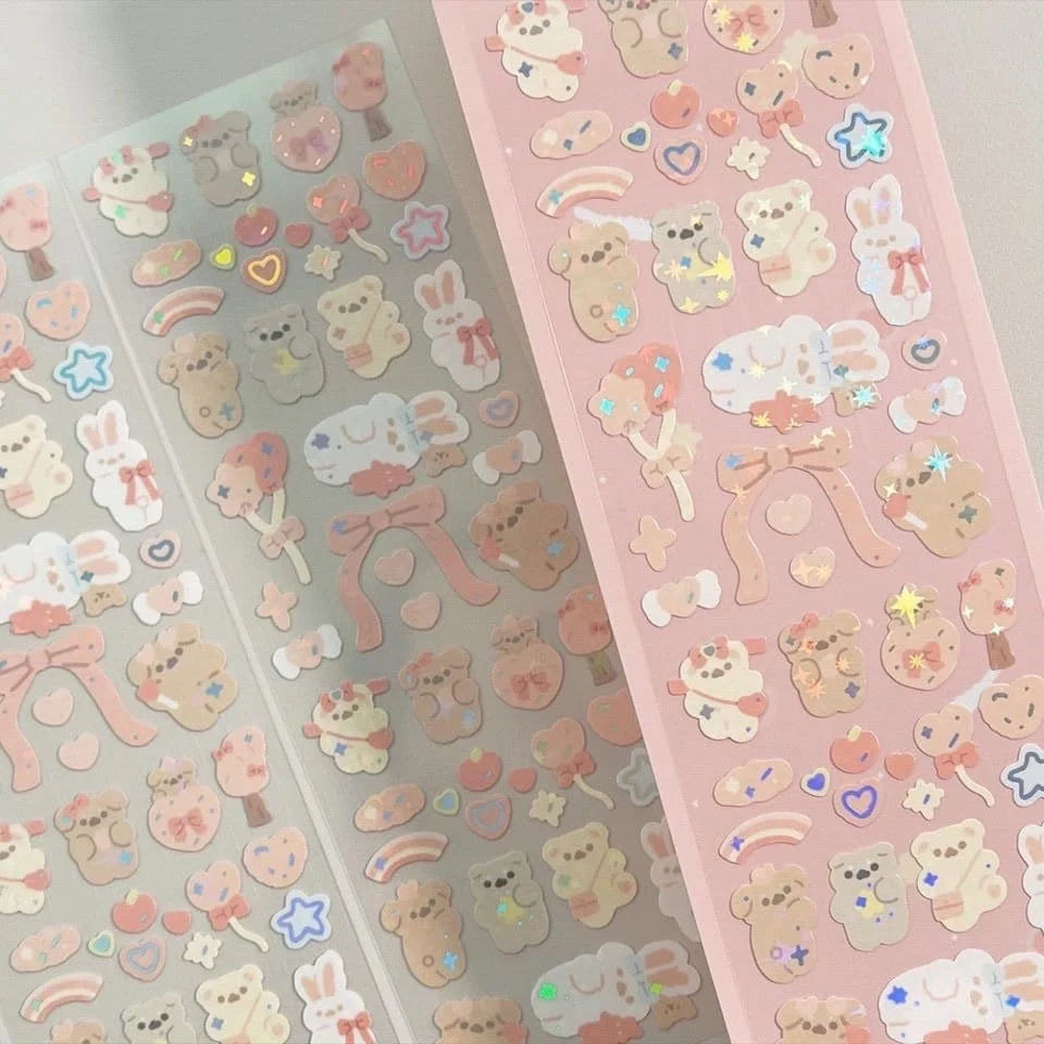 [VOLZZI] Pink Bear Trio Stickers