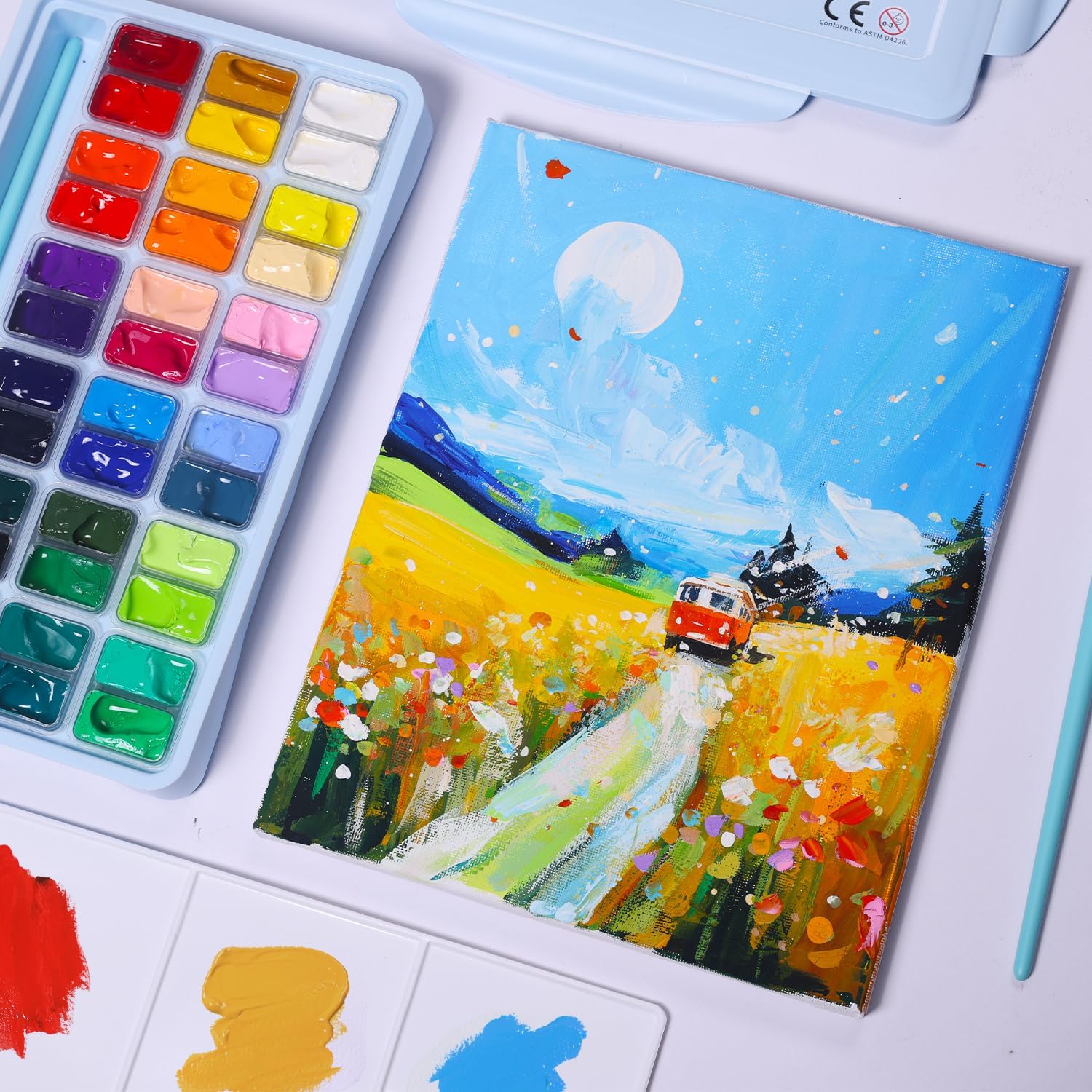 HIMI Goache Paint Palette (light blue)