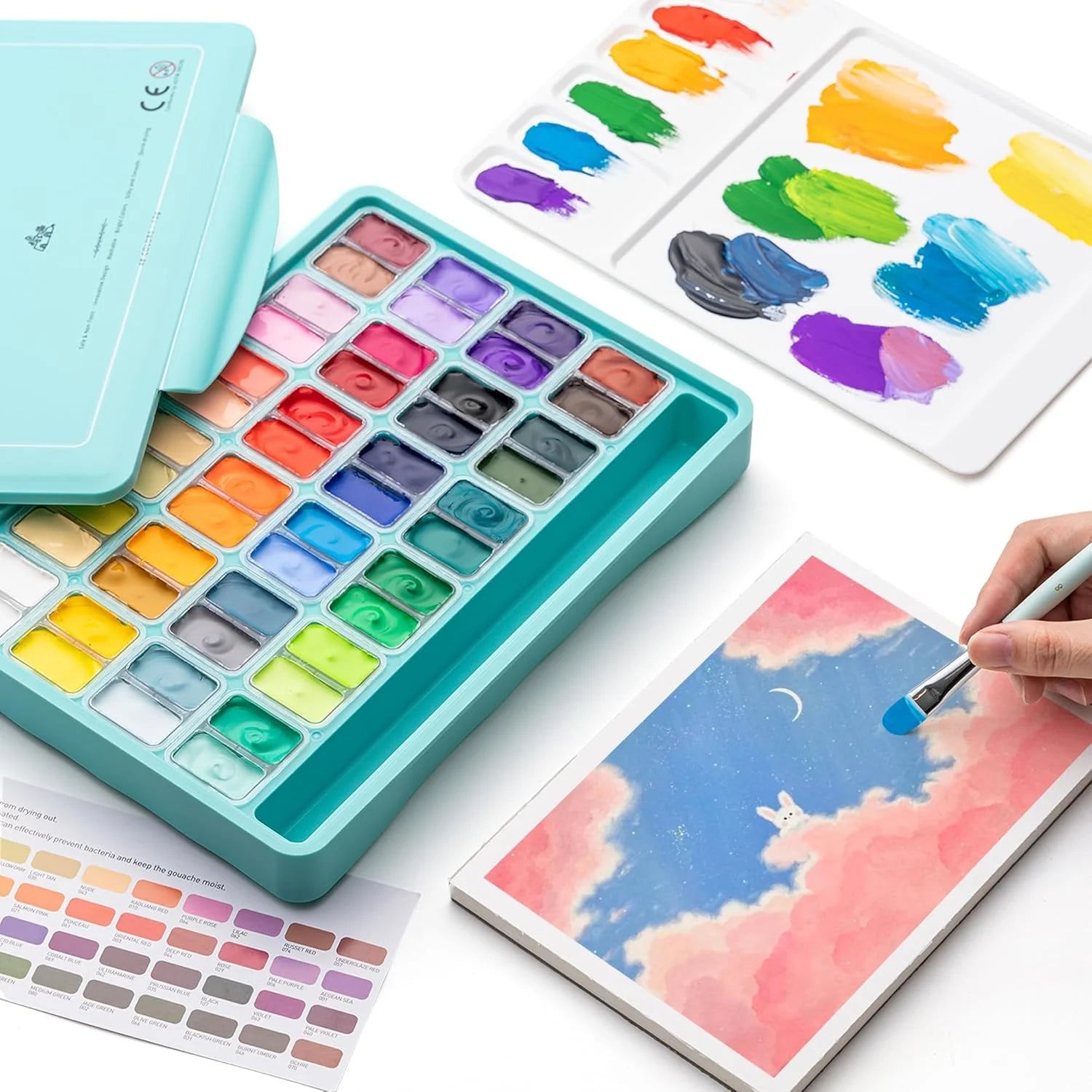 HIMI Goache Paint Palette (dual blue)