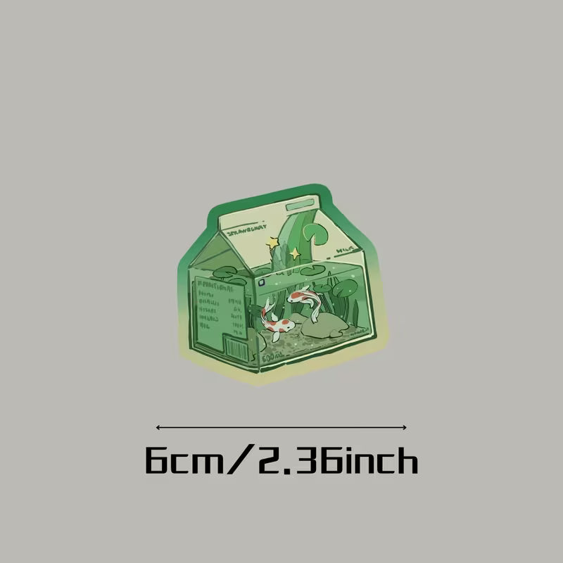Fish Carton Vinyl Sticker