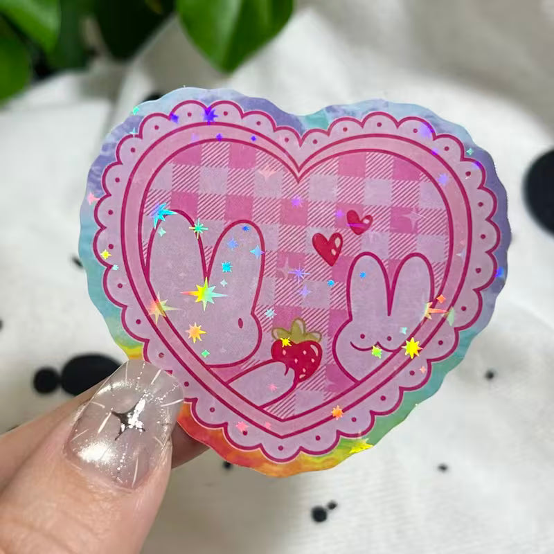 Bunny Heart Vinyl Sticker