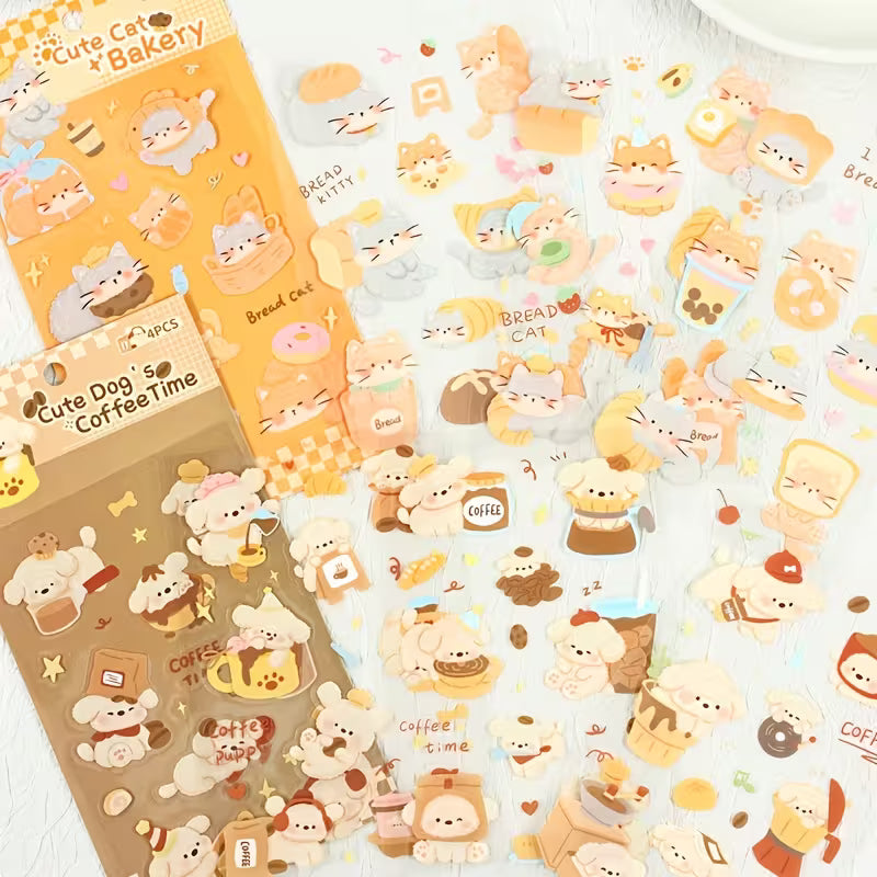 Puppy's Coffee Time Sticker