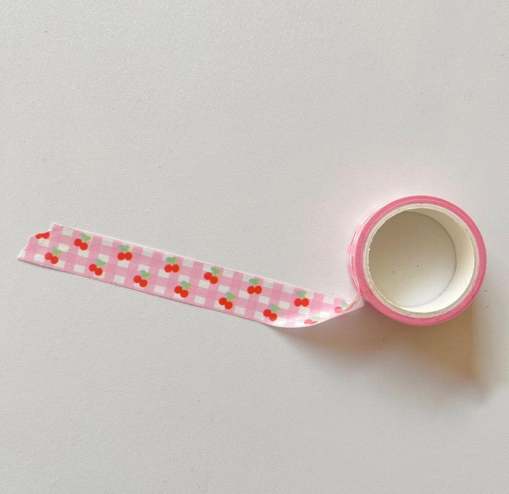 Cherry Gingham Washi Tape
