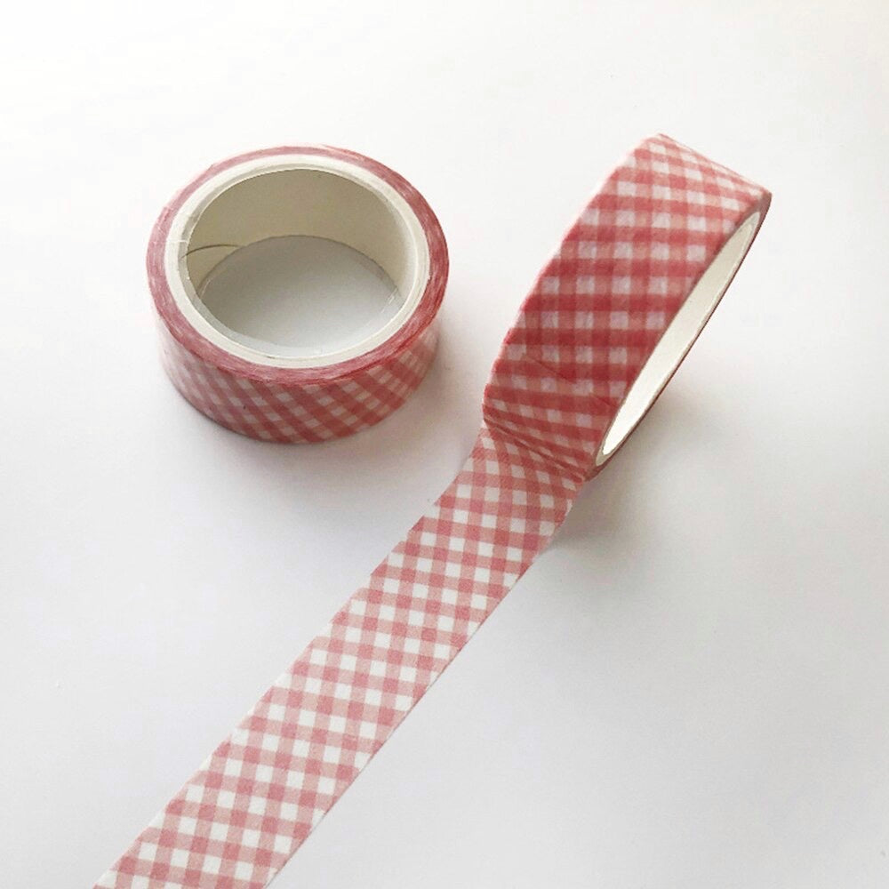 Pink Gingham Washi Tape