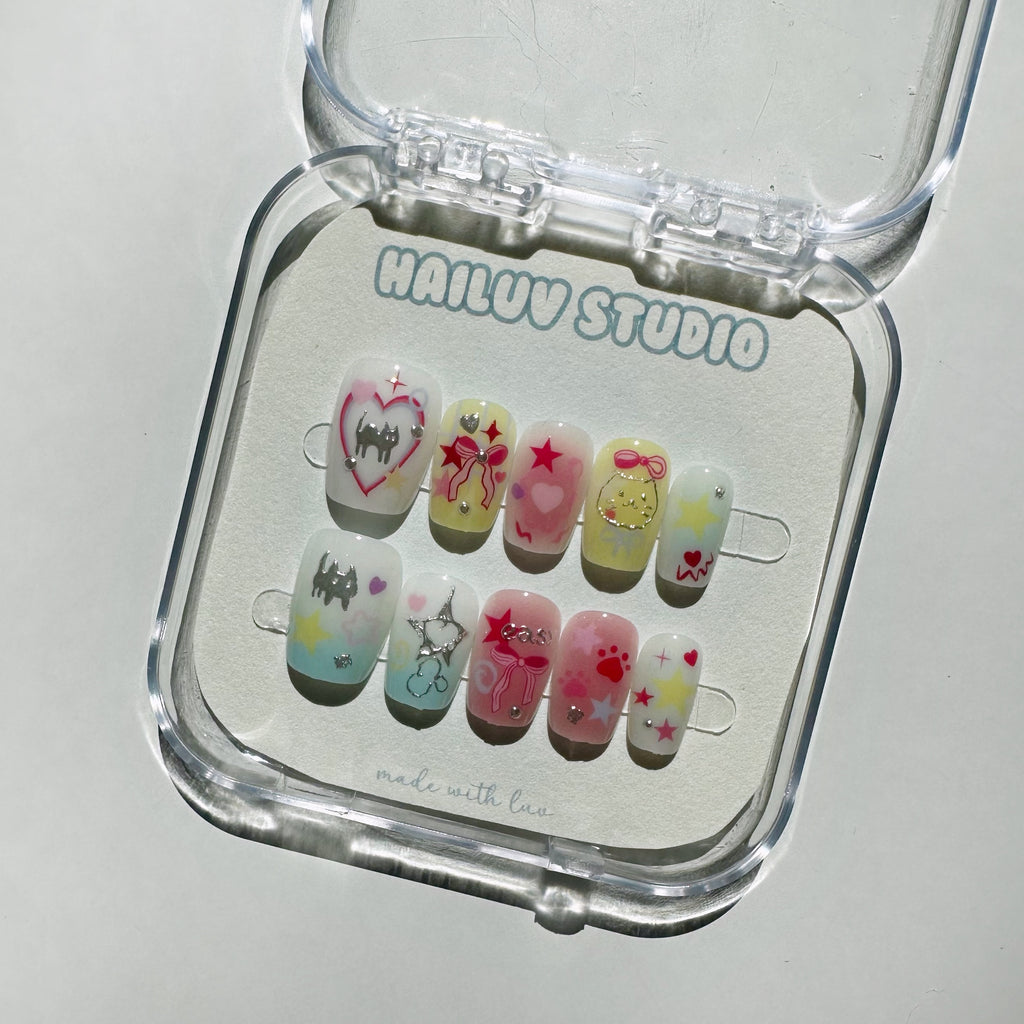 Press-On Nails Set (Kawaii)