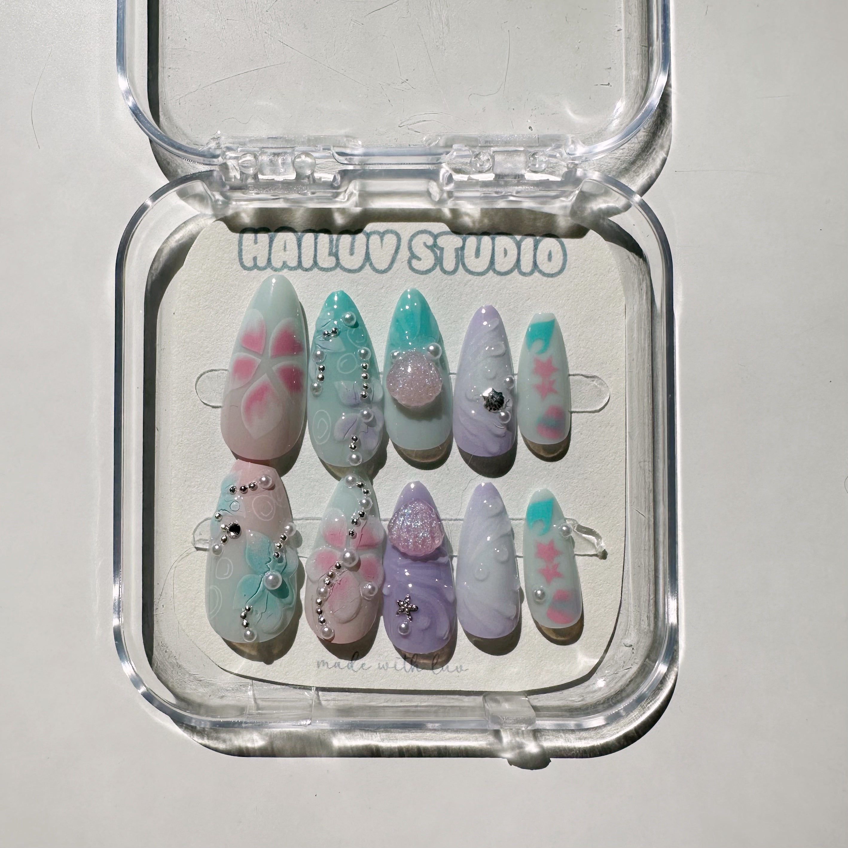 Press-On Nails Set (Mermaid)