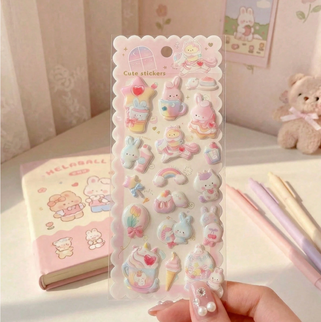 [POKOJA] Squishy Cartoon Stickers (pink)