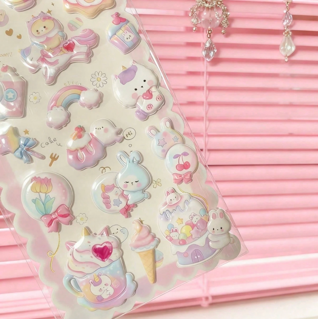 [POKOJA] Squishy Cartoon Stickers (pink)