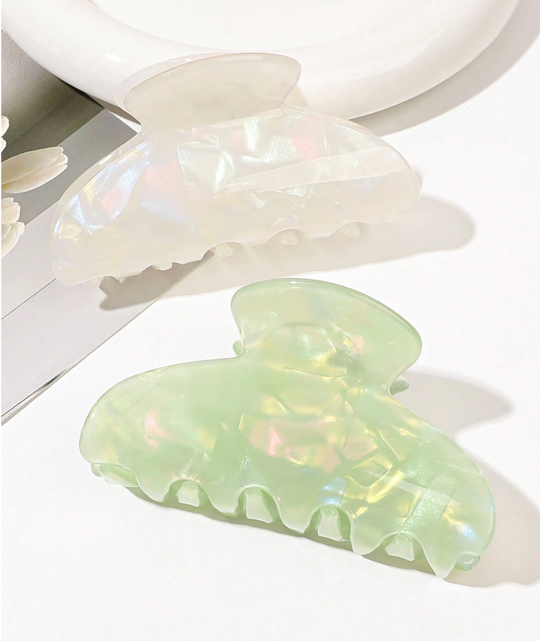 Pearl Marble Hair Claw (crystal set)