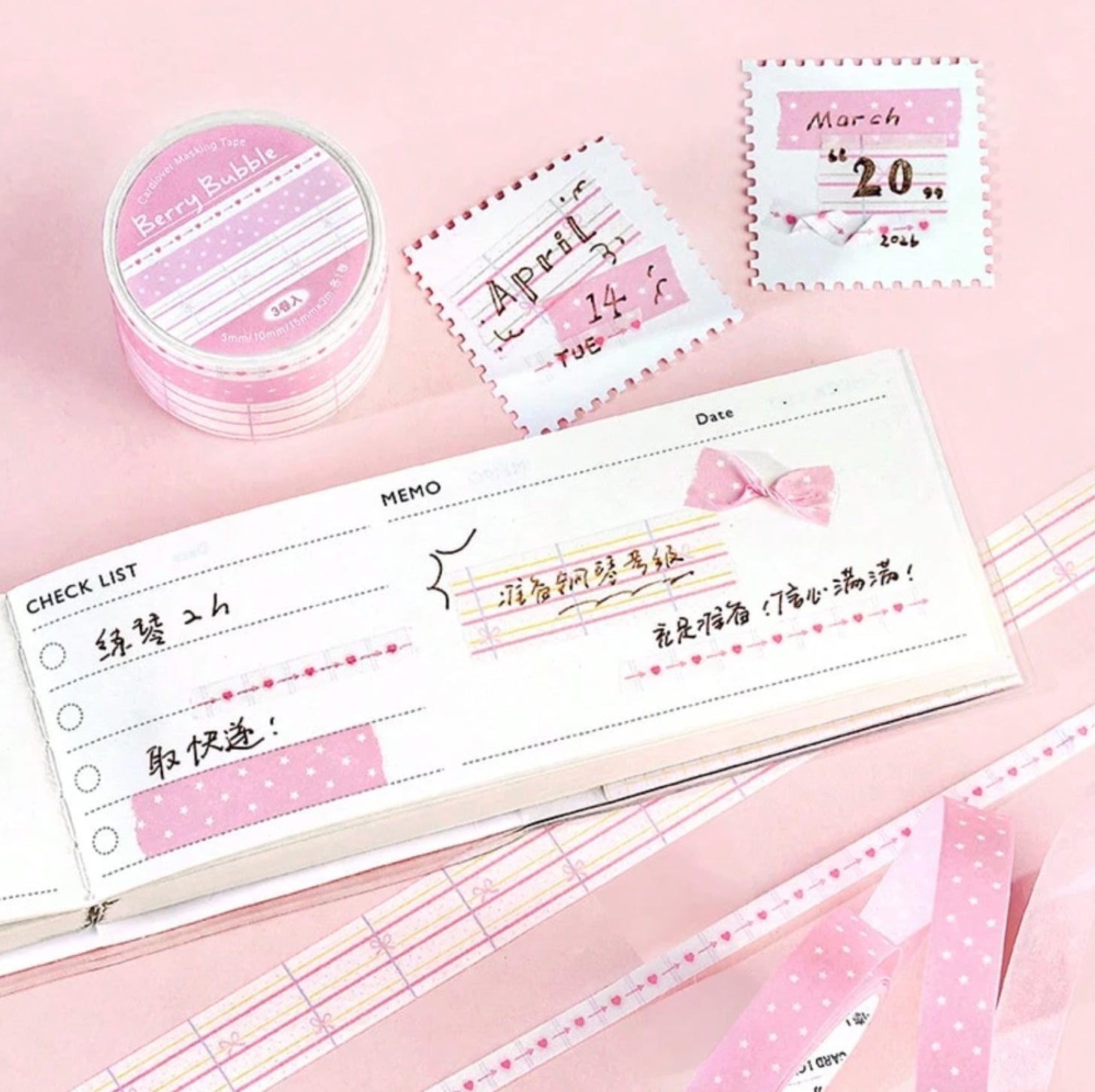 Pink Washi Tape Trio