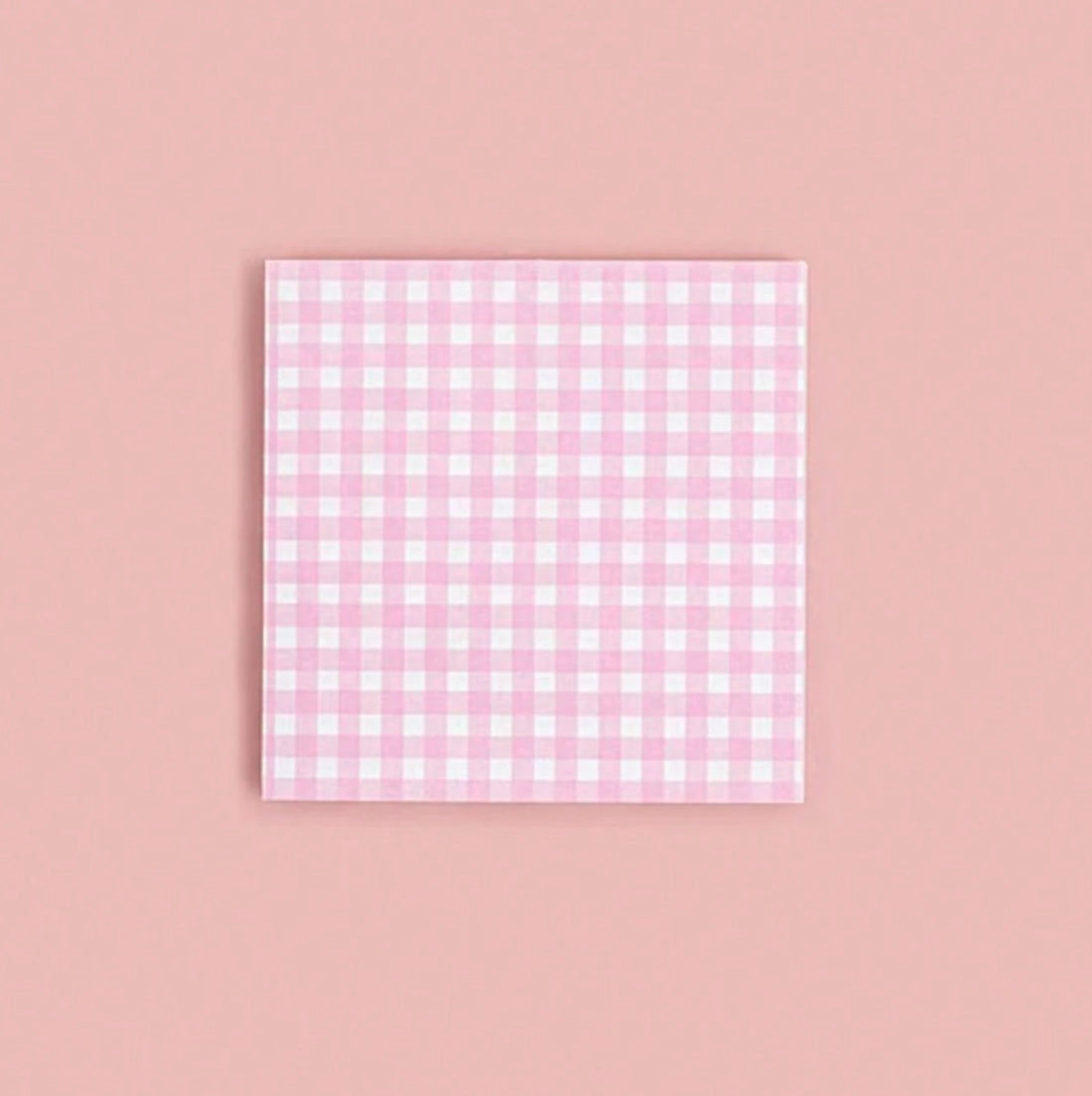Gingham Sticky NotePad (pink)