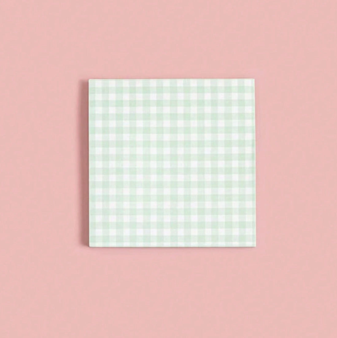 Gingham Sticky NotePad (Green)