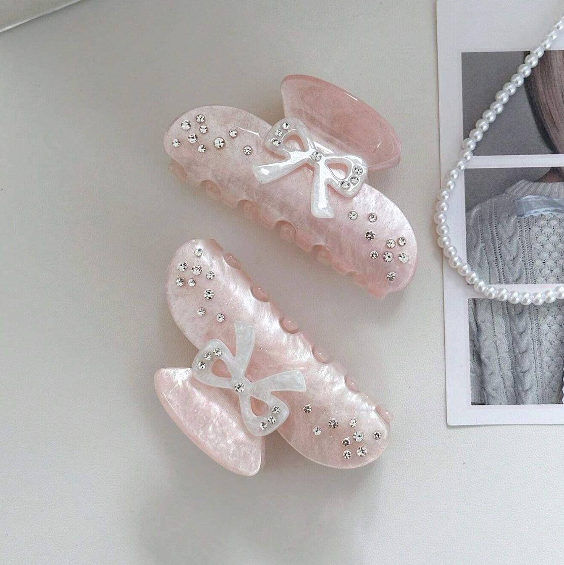 Rhinestone Bow Hair Claw