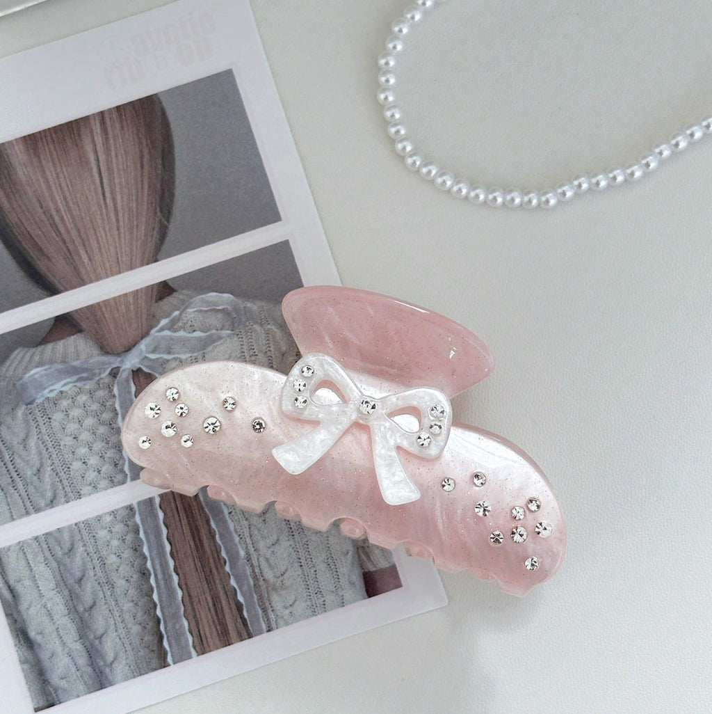 Rhinestone Bow Hair Claw