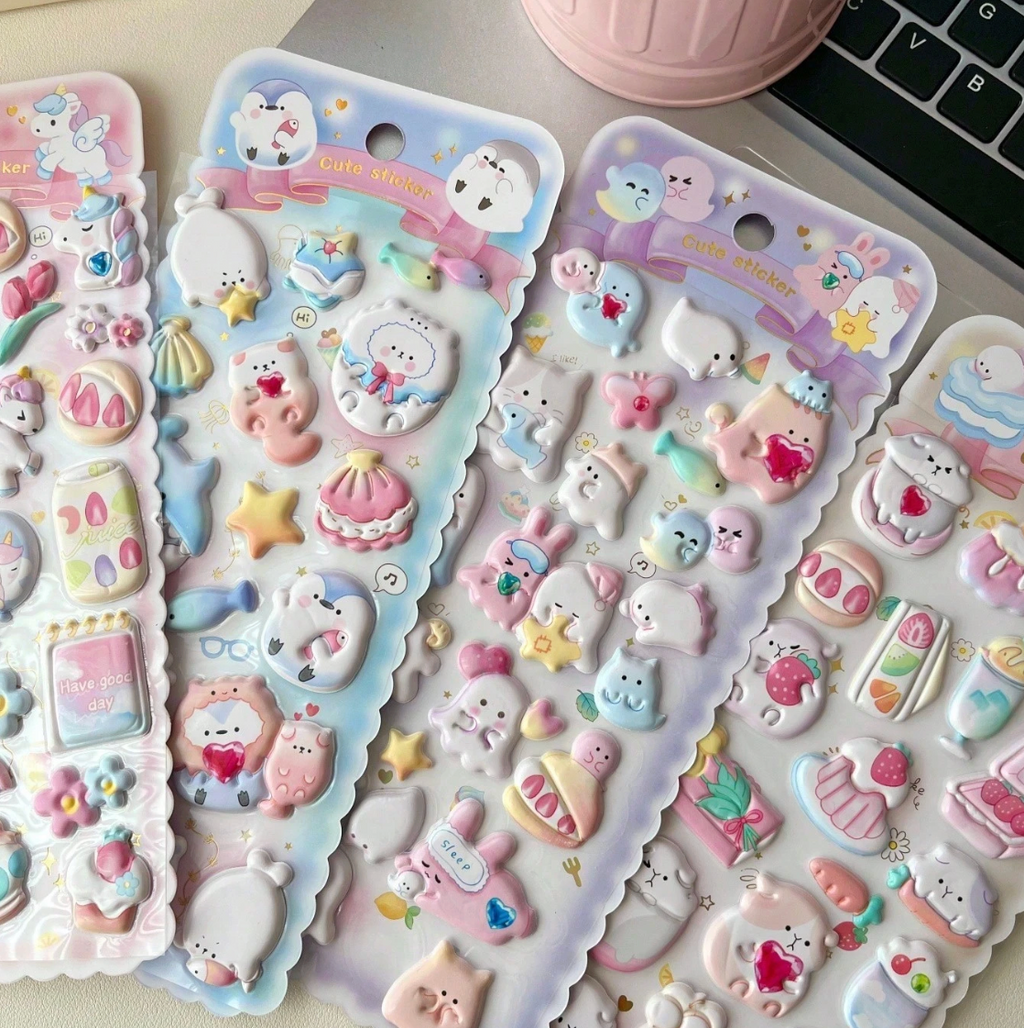 [POKOJA] Squishy Cartoon Sticker (blue)