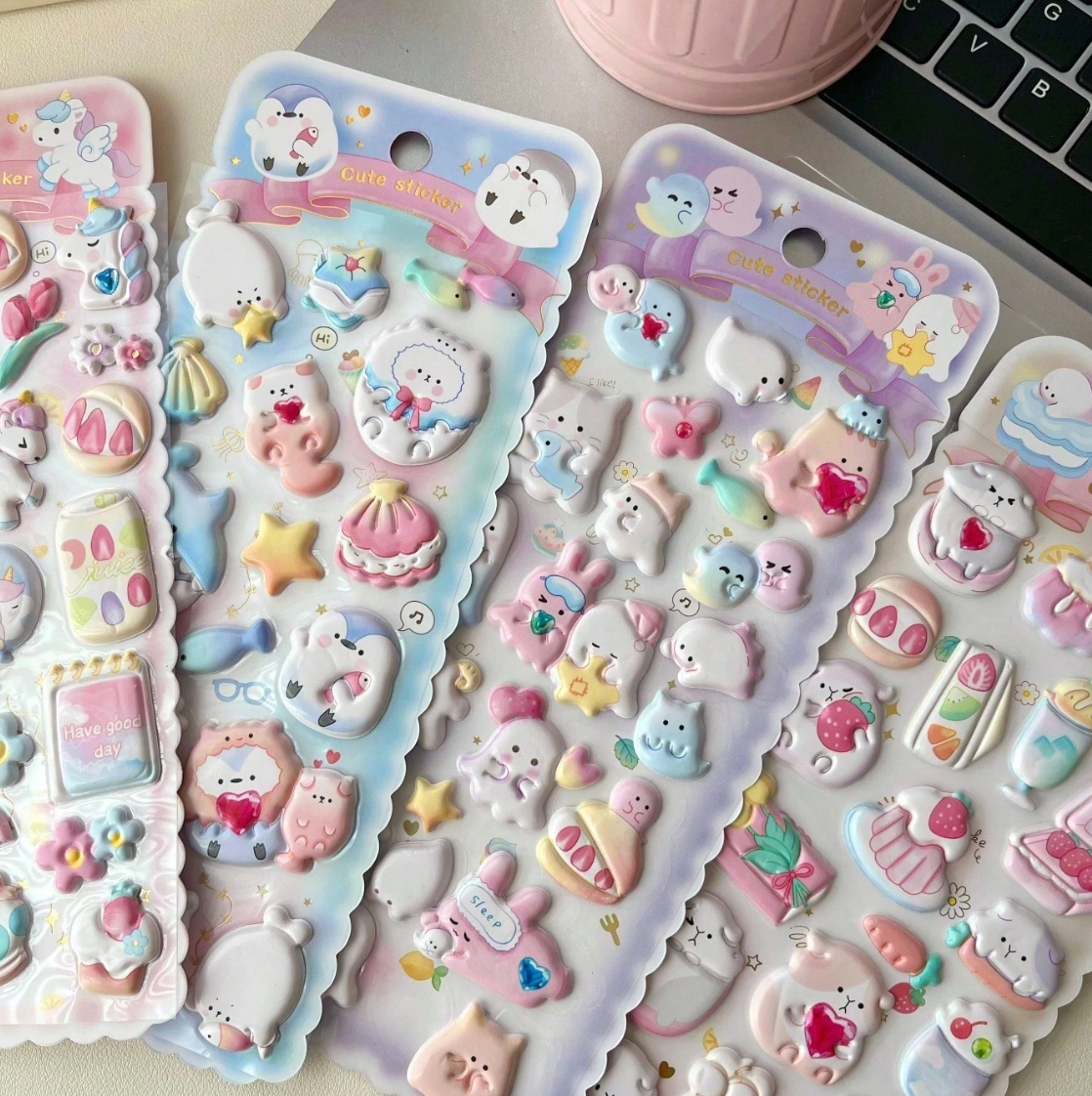 [POKOJA] Squishy Cartoon Stickers (pink)