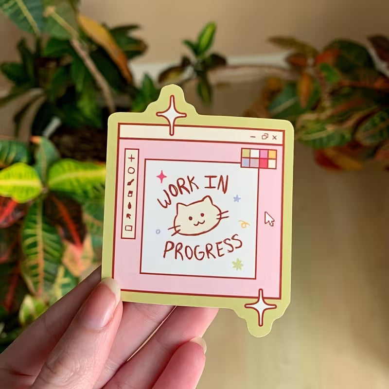 'Work in Progress' Vinyl Sticker