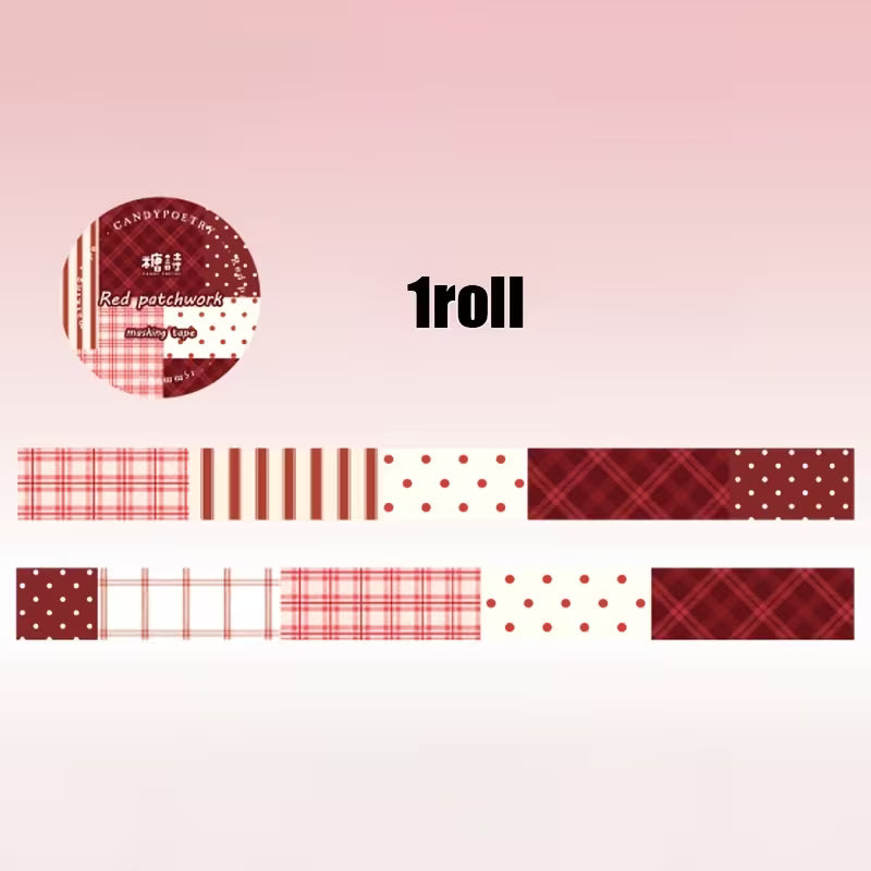 Red Patchwork Washi Tape