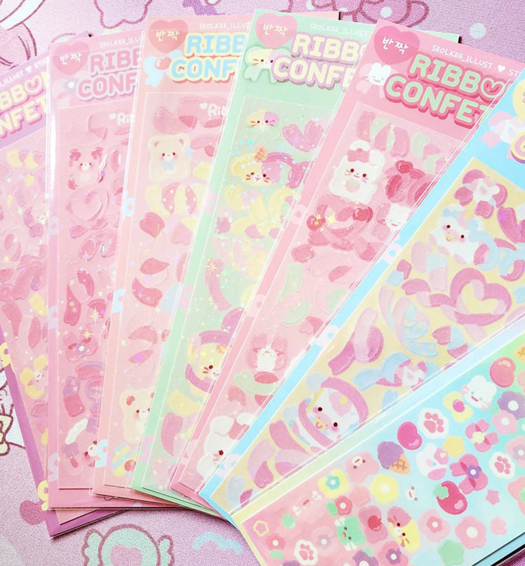 [Seolkee_illust] Ribbon Confetti Sticker