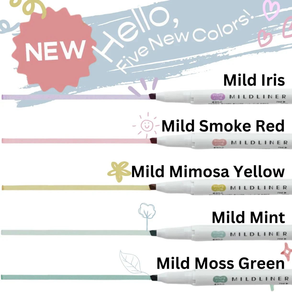 Zebra Mildliner Highlighter (Calm Mild Colors)