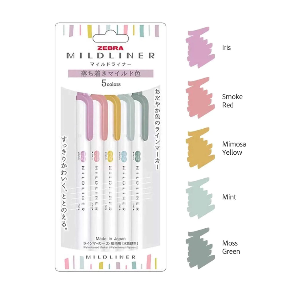 Zebra Mildliner Highlighter (Calm Mild Colors)