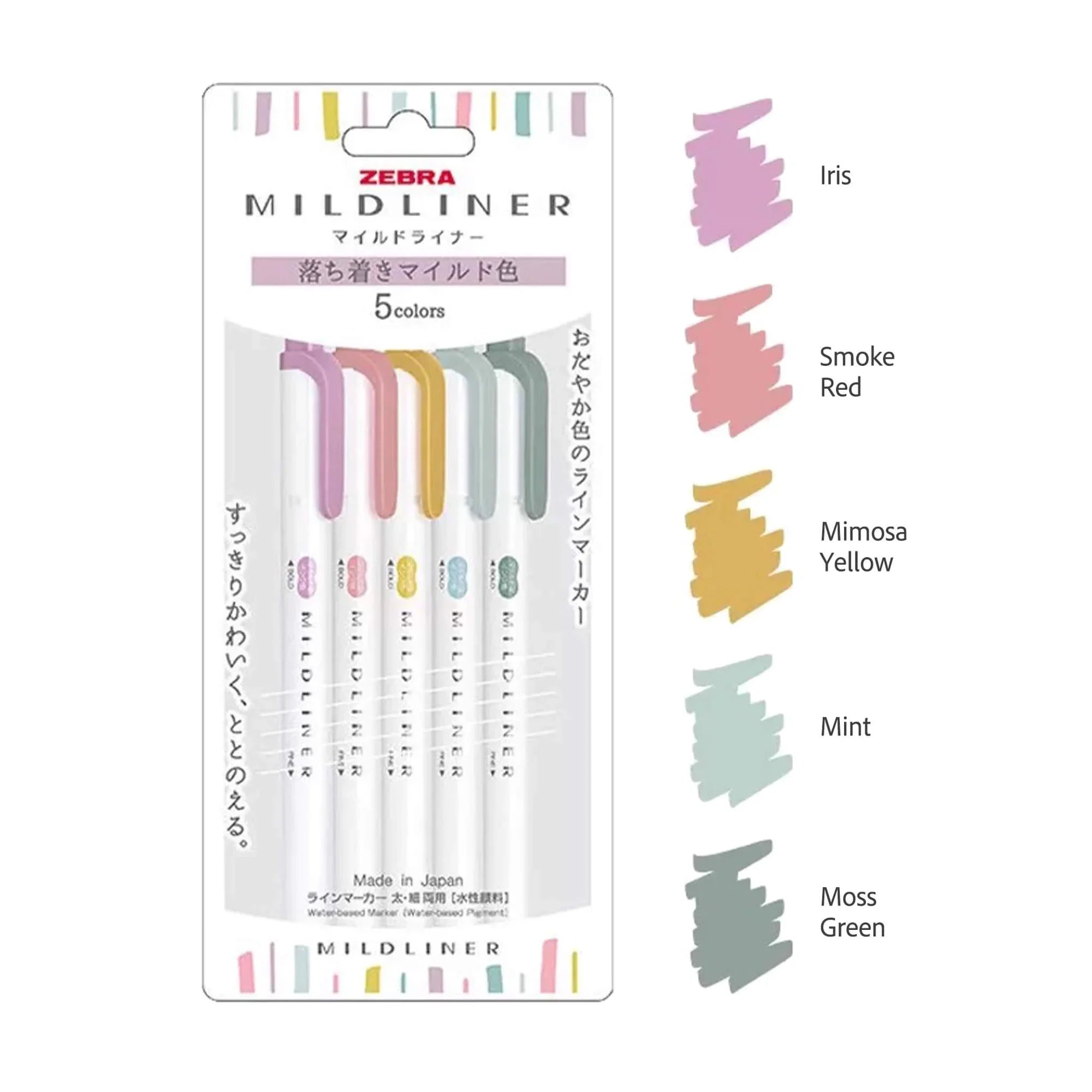 Zebra Mildliner Highlighter (Calm Mild Colors)