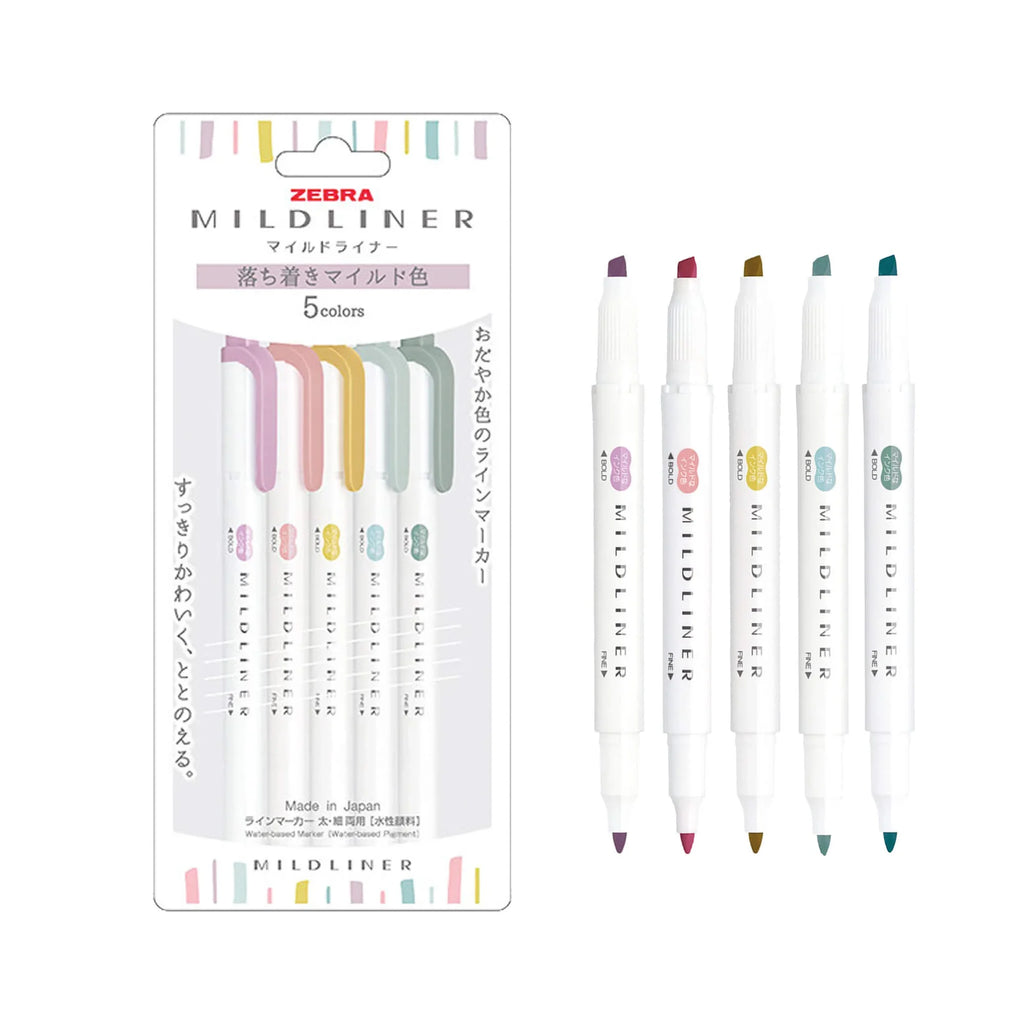 Zebra Mildliner Highlighter (Calm Mild Colors)